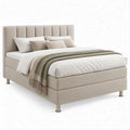 Gepolstertes Boxspringbettgestell Beige/Silber, Liegefläche 180 x 200 cm