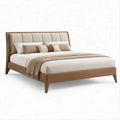 Polsterbett 180 x 200 cm mit gepolstertem Kopfteil, Braun/Beige
