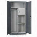 Metall-Kleiderschrank aus pulverbeschichtetem Stahl, Dunkelgrau/Hellgrau, 90 x 40 x 185 cm, mit Kleiderstange, Regalböden und Schloss