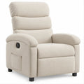 Manueller Relaxsessel mit Liegefunktion in Teddy-Optik, Beige, 90 x 95 x 105 cm