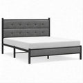 Doppelbett 160 x 200 cm mit gepolstertem Kopf- und Fußteil, Dunkelgrau/Schwarz