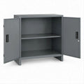 Stahlschrank mit 2 Flügeltüren und verstellbarem Einlegeboden, Grau, 90 x 40 x 90 cm